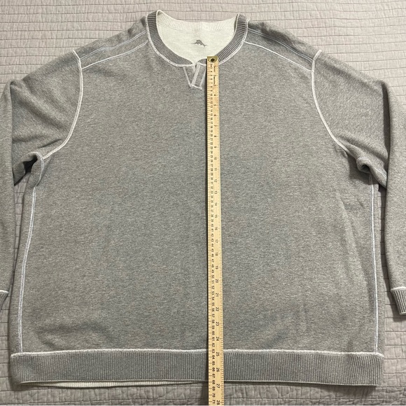 Tommy Bahama Men's Flipside Reversible Grey and White Sweater XXL - Picture 3 of 9